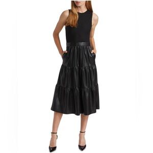 Alice + Olivia Chara Sleeveless Faux Midi Dress size 0 NWT